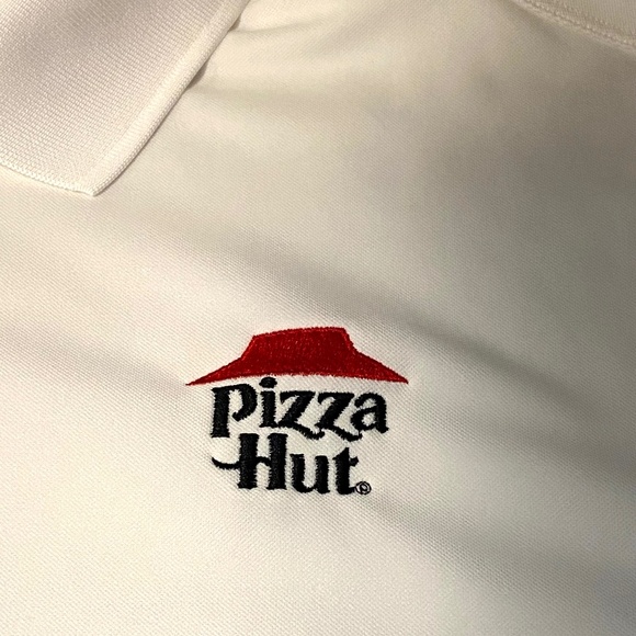 Nike Dri-FIT Pizza Hut Polo Shirt Men’s Medium White | Sporty Workwear Activewea - Picture 3 of 9